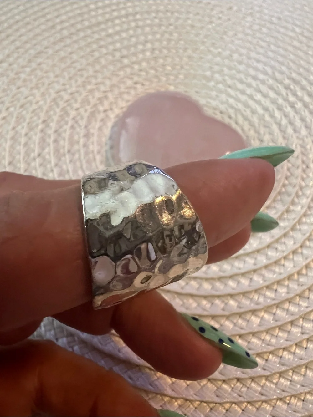 925 Sterling Silver elegant hammered
